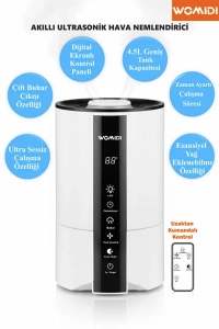 Akıllı Ultrasonic Hava Nemlendirici 4.5L Hava Nemlendirici Dijital Ekranlı Kumandalı Kontrol